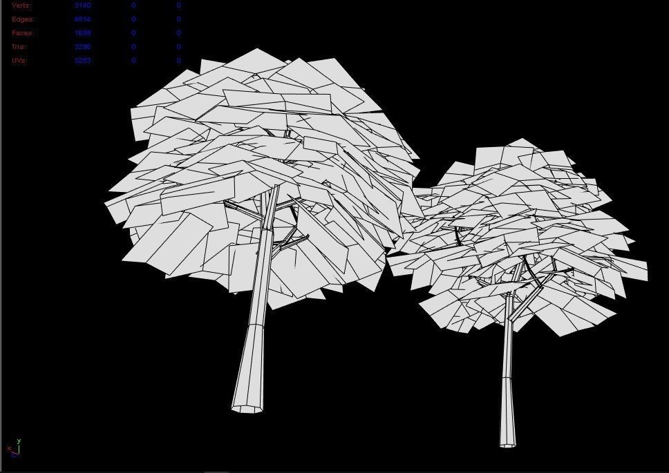 Lowpoly Trees two Low-poly 3D model_6