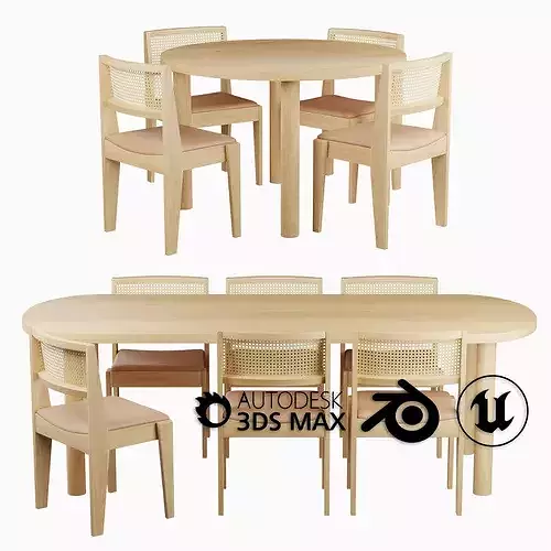 IKEA STOCKHOLM 2025 Chair with Table Collection Low-poly 3D model
