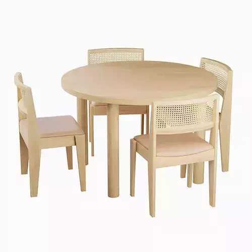 IKEA STOCKHOLM 2025 Chair with Table Collection Low-poly 3D model 7