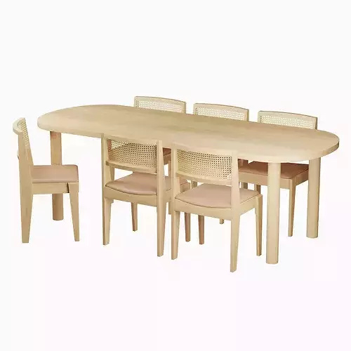 IKEA STOCKHOLM 2025 Chair with Table Collection Low-poly 3D model 4
