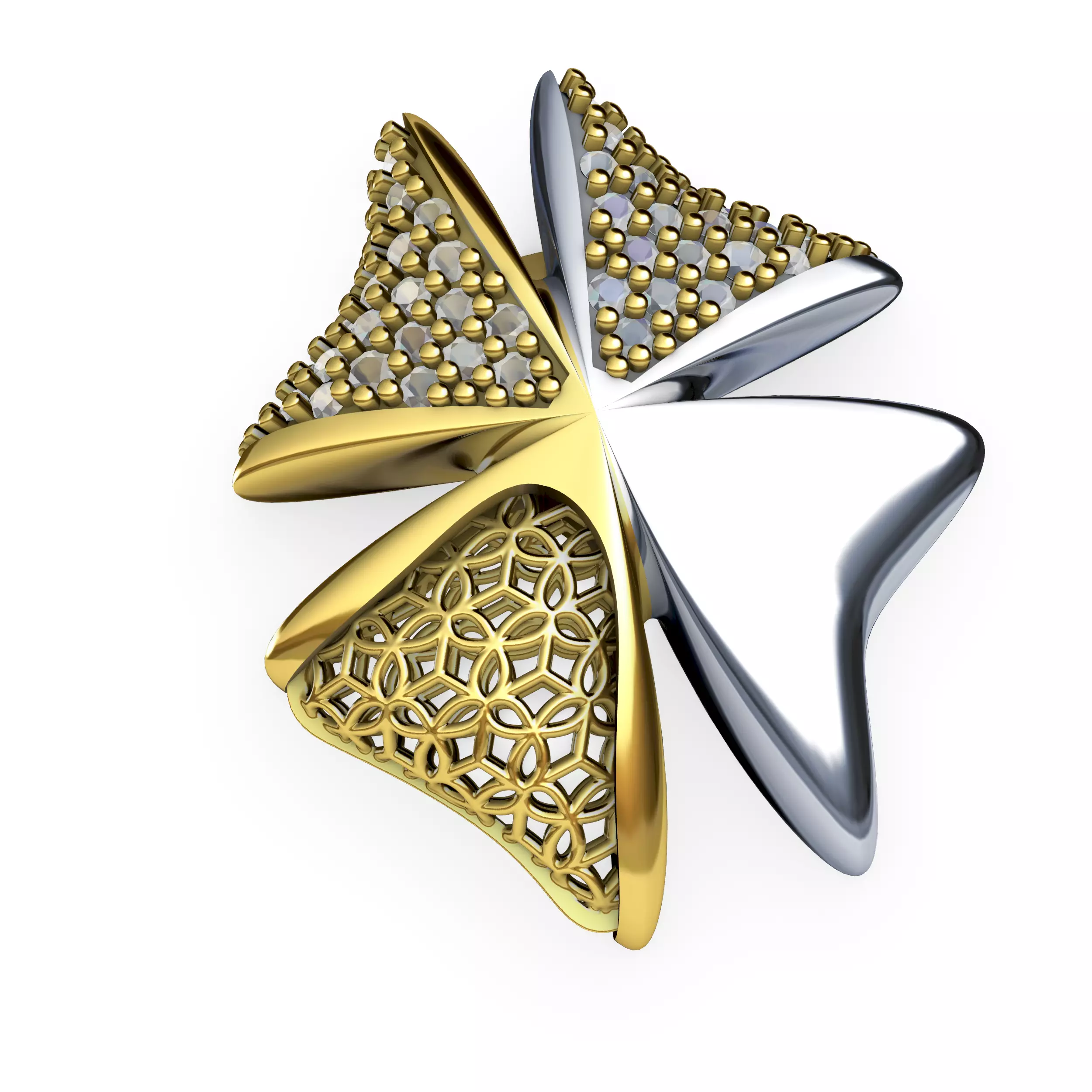 Floral diamond Lace pendant 3D print model
