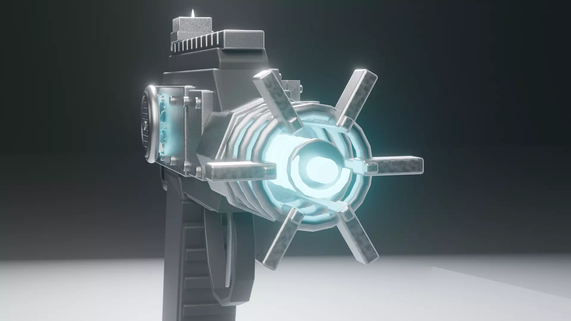 Sci-Fi Plasma Pistol Game Ready Animated Weapon Rigged PBR Low-poly 3D model