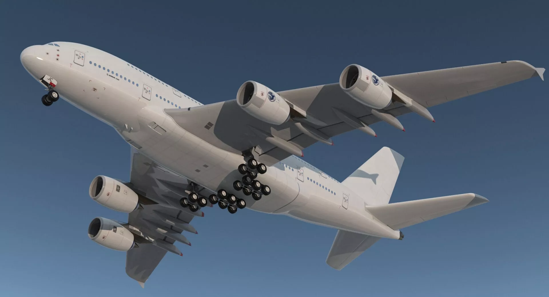 Airbus A380 800 Interior Red 3D model