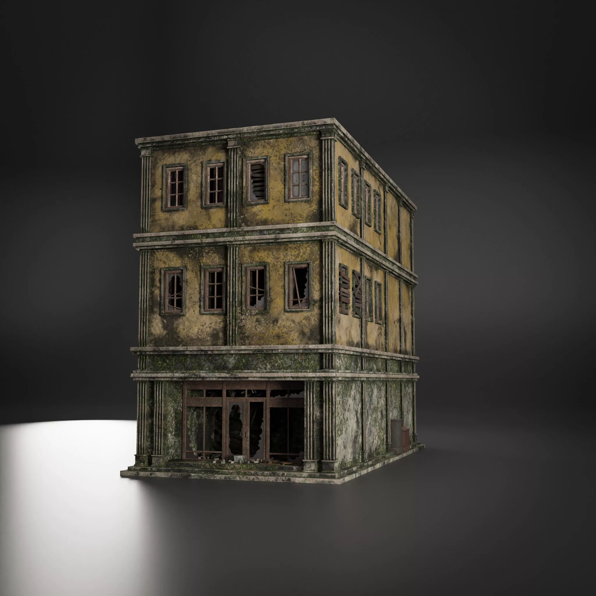 OLD ABANDONED POST APOCALYPSE BUILDING SURVIVAL 02 Low-poly 3D model