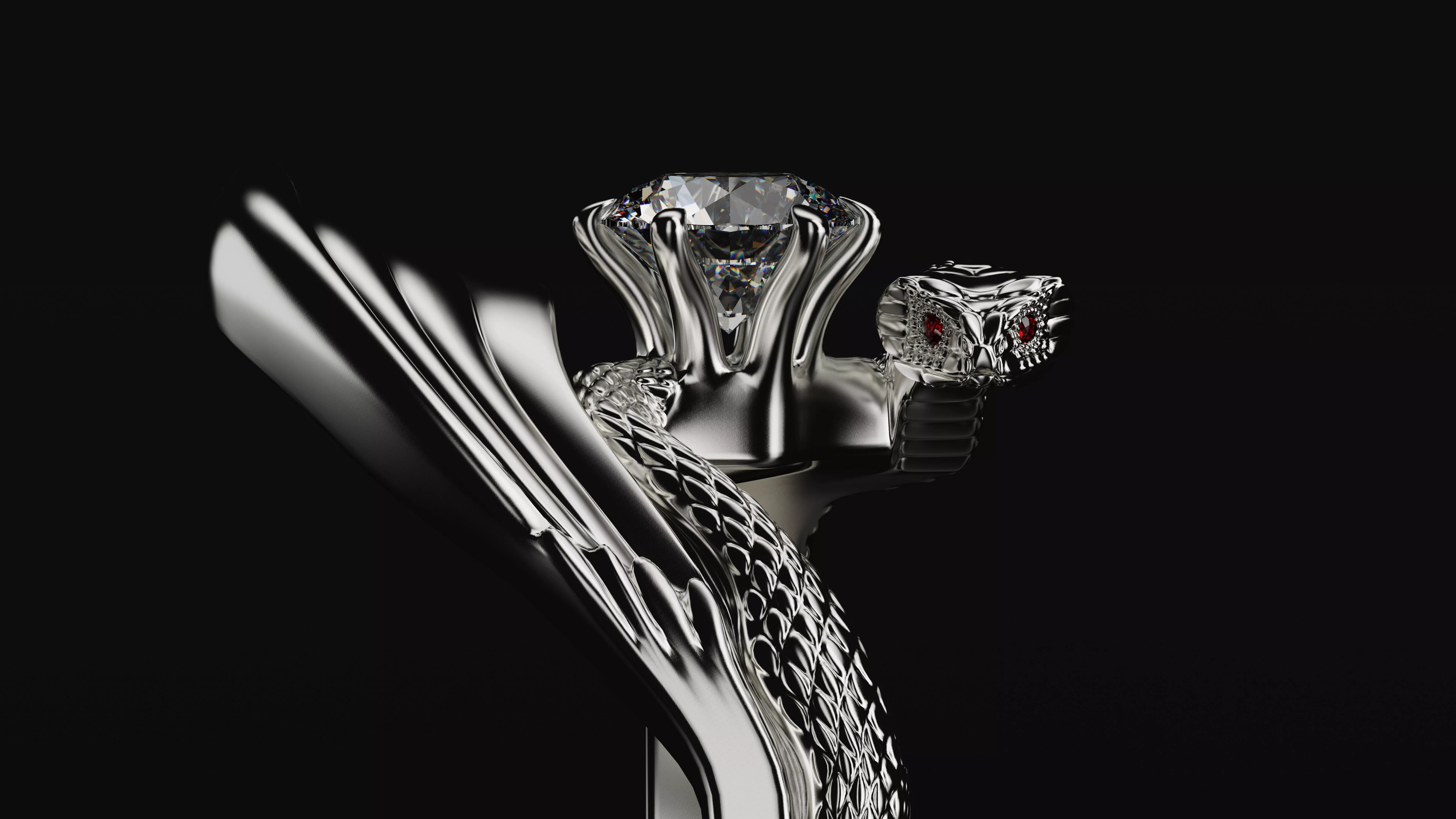 Nexus Symbolic Solitaire Ring 3D Jewelry CAD Model 3D print model