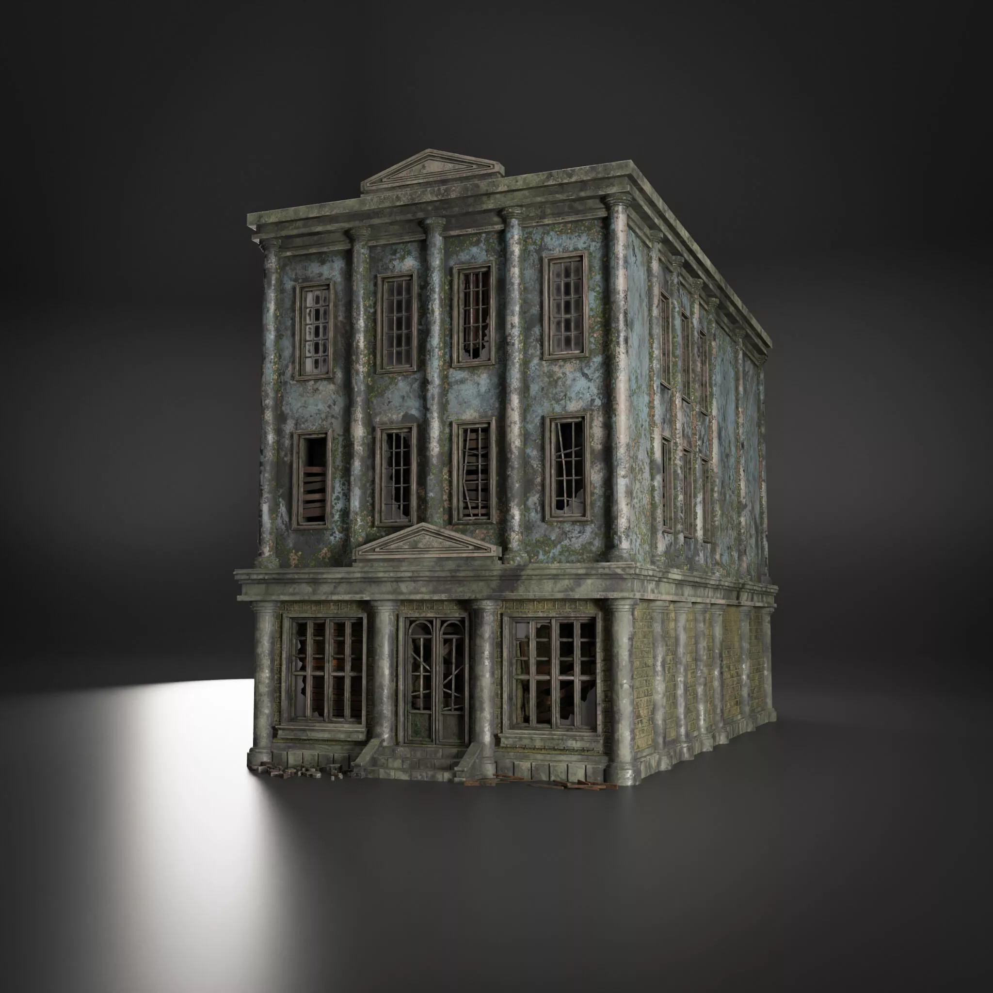OLD ABANDONED POST APOCALYPSE BUILDING SURVIVAL 04 Low-poly 3D model