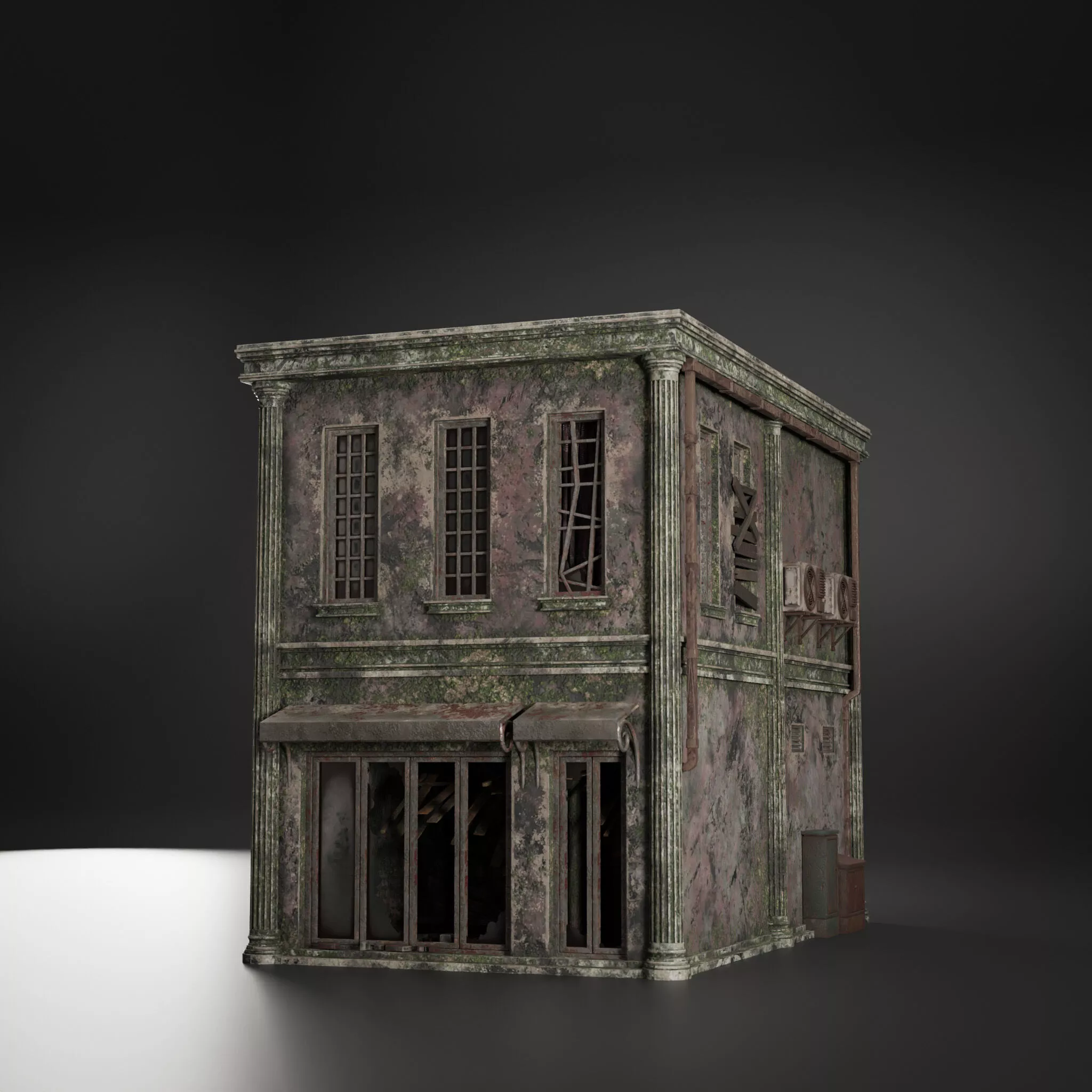 OLD ABANDONED POST APOCALYPSE BUILDING SURVIVAL 05 Free low-poly 3D model