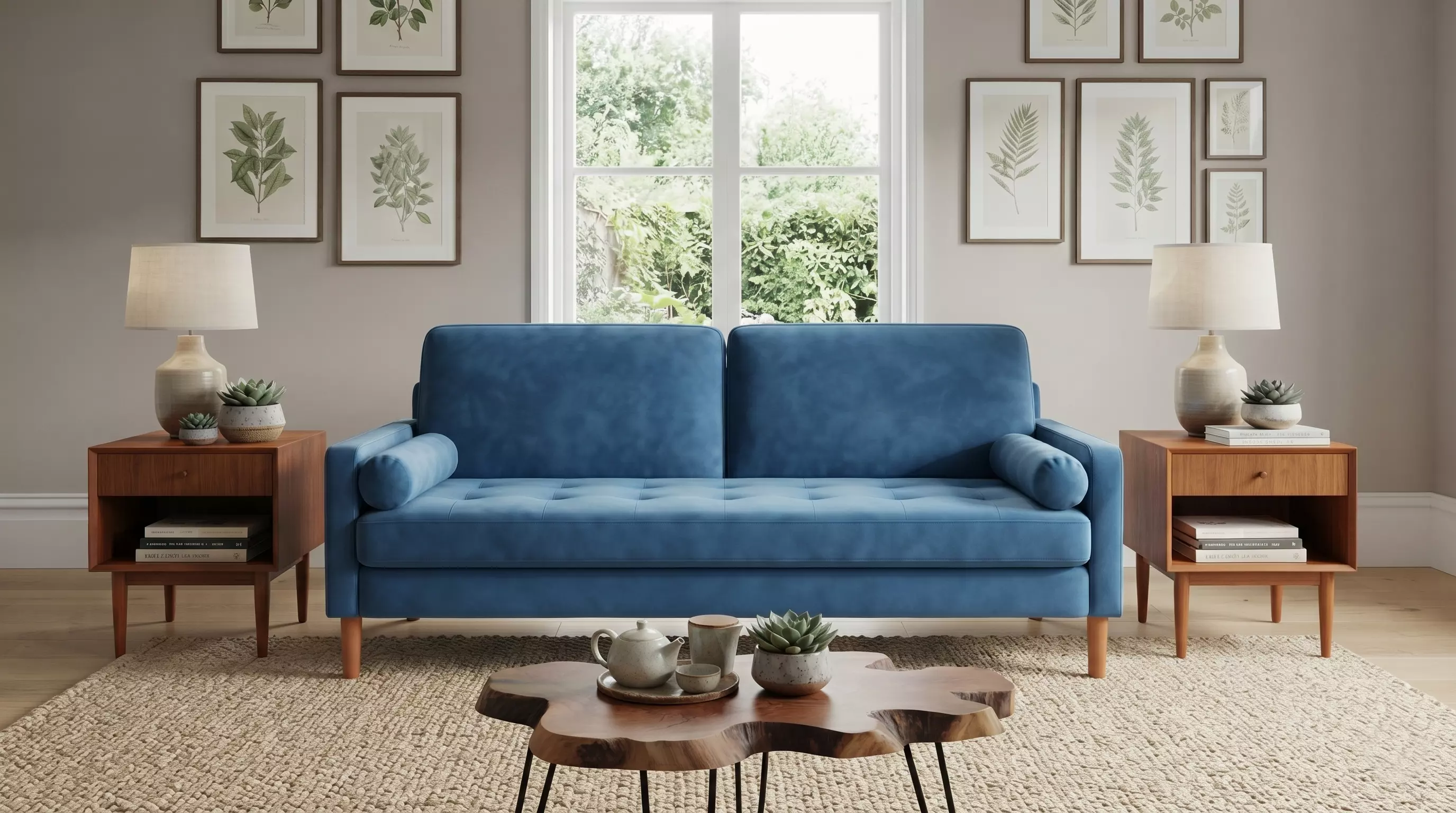 Modern Mid-Century Fabric Loveseat Sofa 3D model