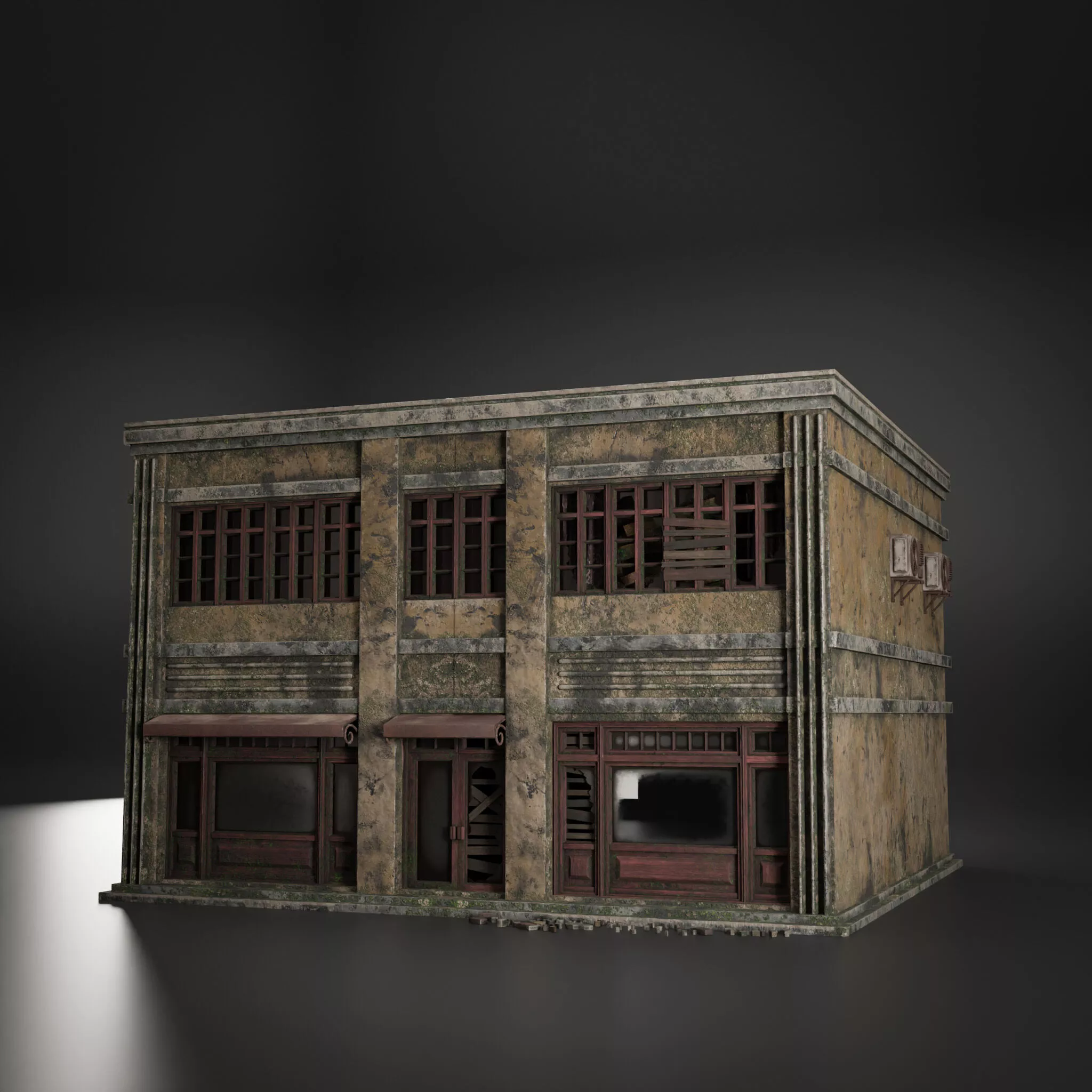 OLD ABANDONED POST APOCALYPSE BUILDING SURVIVAL 07 Low-poly 3D model