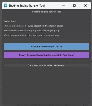 Material Shader transfer Maya Free 3D model