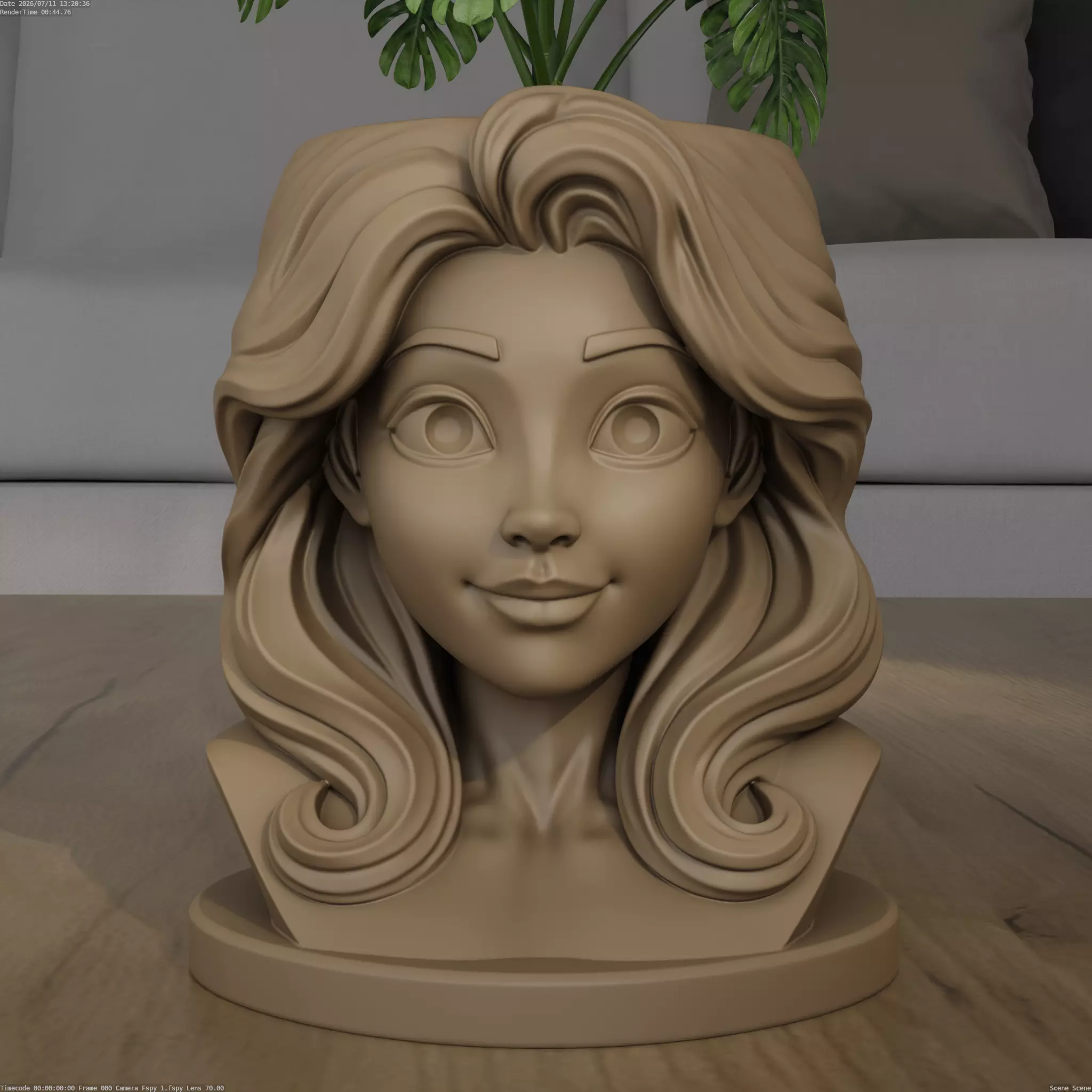 Charming Girl Face Planter 3D Print File 3D print model