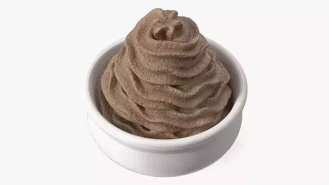 Whipped Cream in Bowl 3D model
