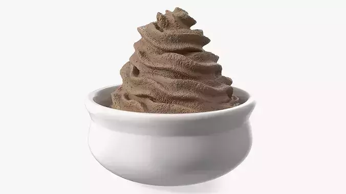Whipped Cream in Bowl 3D model 7