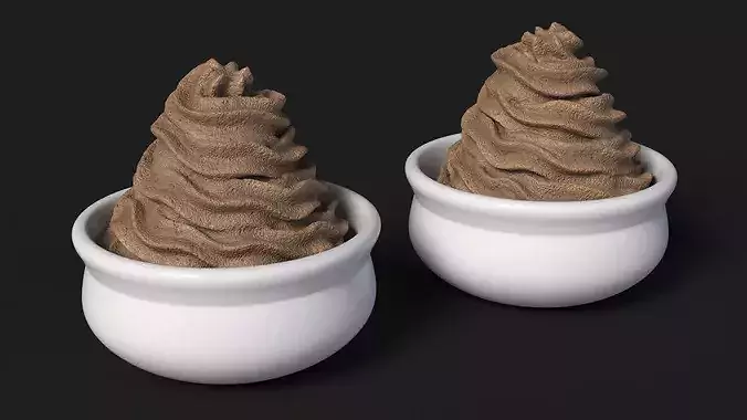 Whipped Cream in Bowl 3D model 5