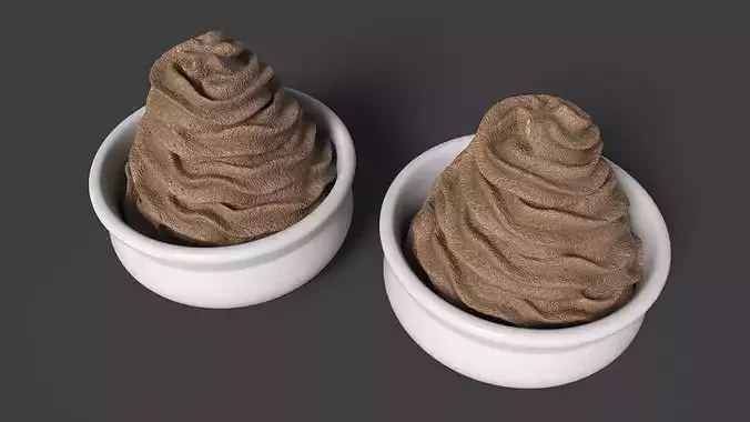 Whipped Cream in Bowl 3D model 6