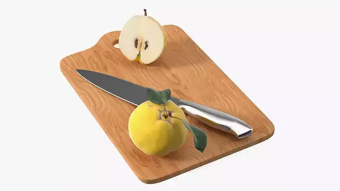 Chopping Board with Quince 3D model