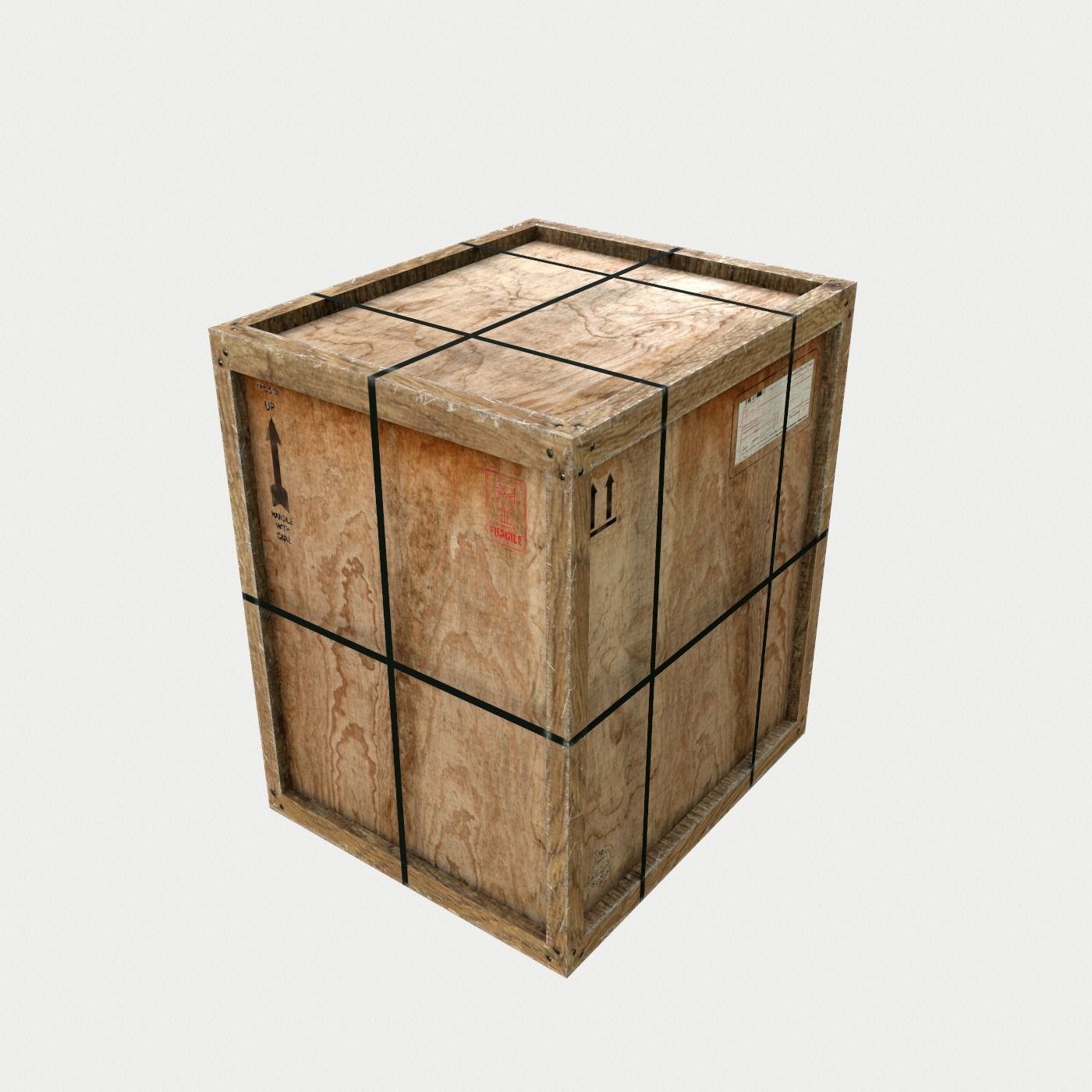 Old Wooden Cargo Crates PBR Low-poly 3D model_2