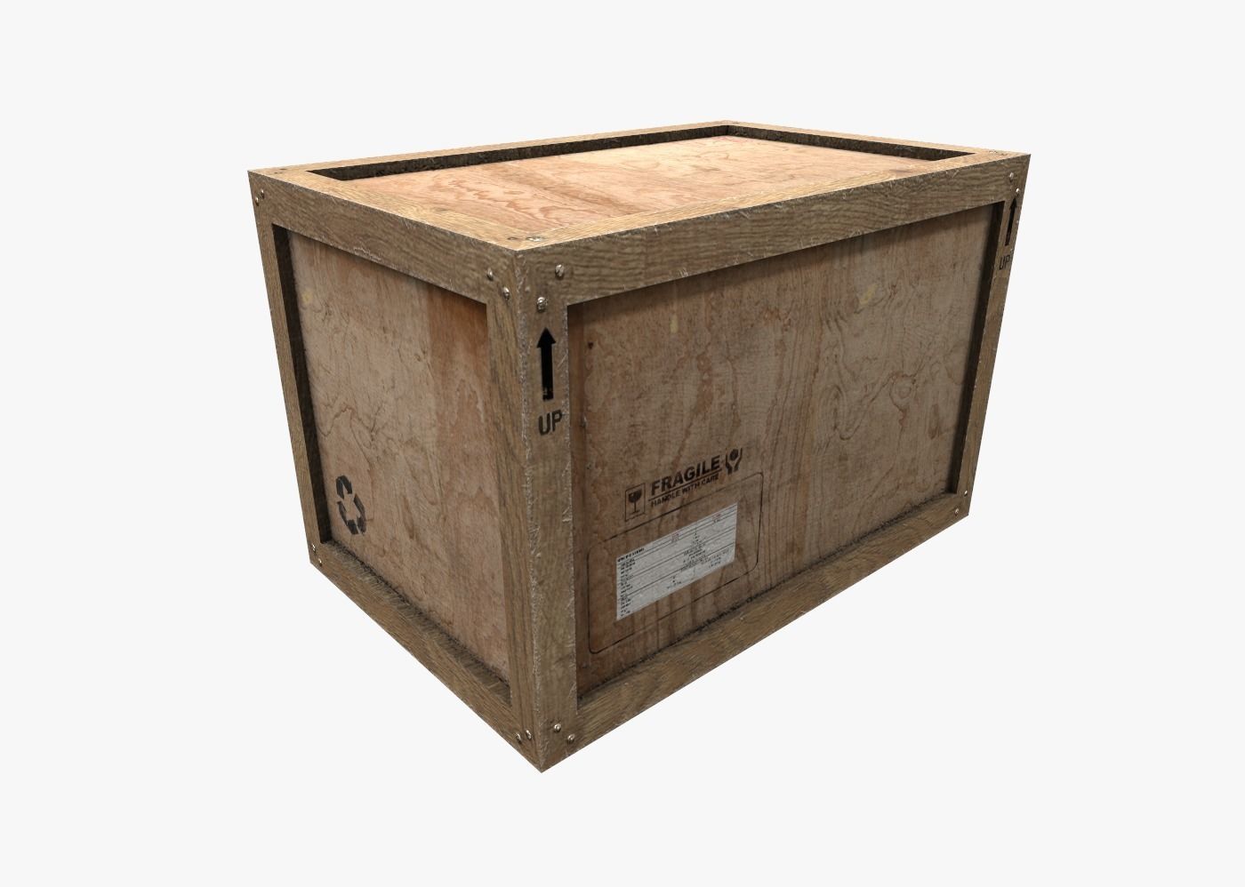 Old Wooden Cargo Crates PBR Low-poly 3D model_12