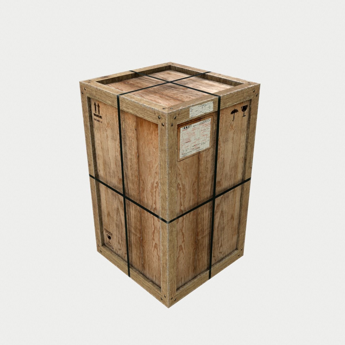Old Wooden Cargo Crates PBR Low-poly 3D model_4