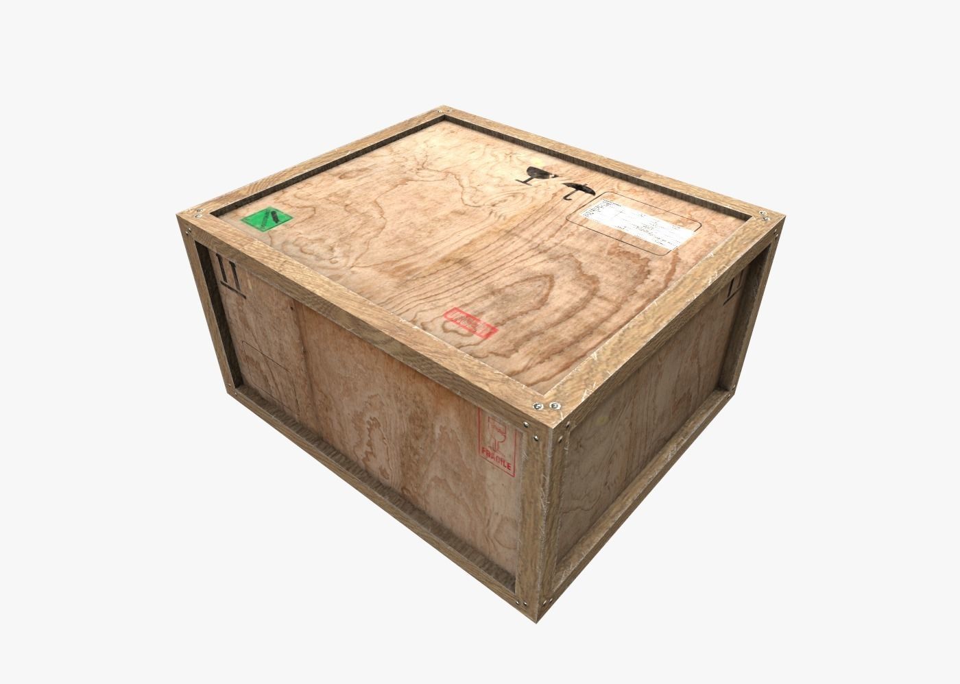 Old Wooden Cargo Crates PBR Low-poly 3D model_13