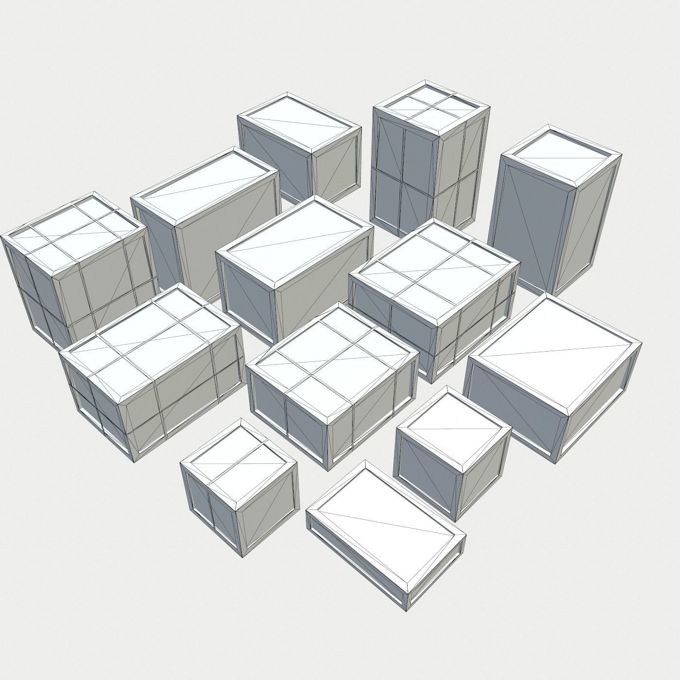 Old Wooden Cargo Crates PBR Low-poly 3D model_14