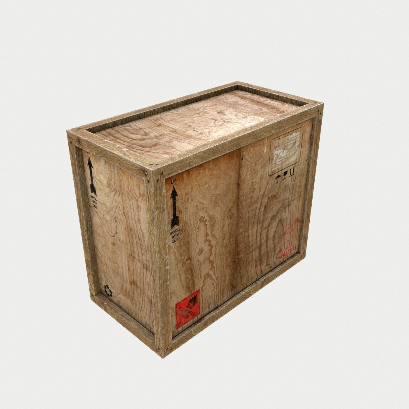 Old Wooden Cargo Crates PBR Low-poly 3D model_7