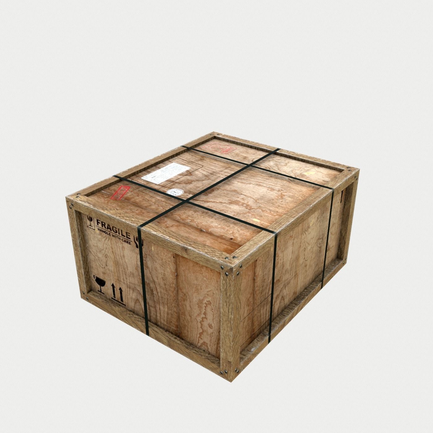 Old Wooden Cargo Crates PBR Low-poly 3D model_5