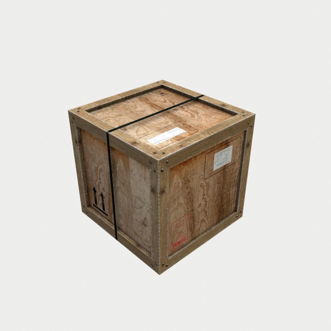 Old Wooden Cargo Crates PBR Low-poly 3D model_3