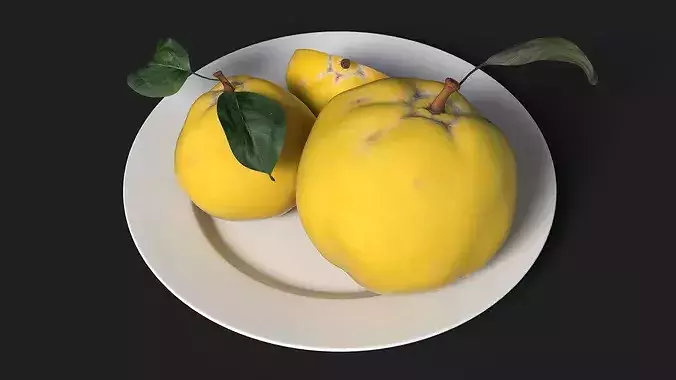 Quince on Plate 3D model 5