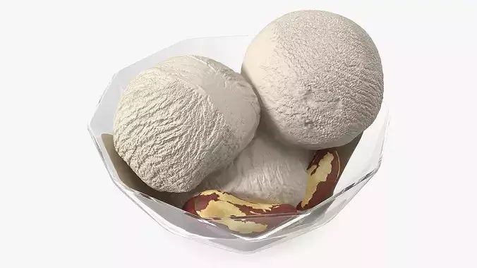 Ice Cream with Brazil Nuts 3D model 2
