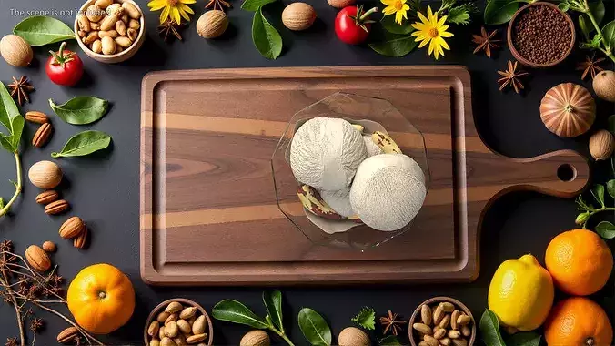 Ice Cream with Brazil Nuts 3D model 4