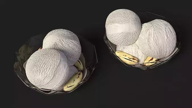 Ice Cream with Brazil Nuts 3D model 6