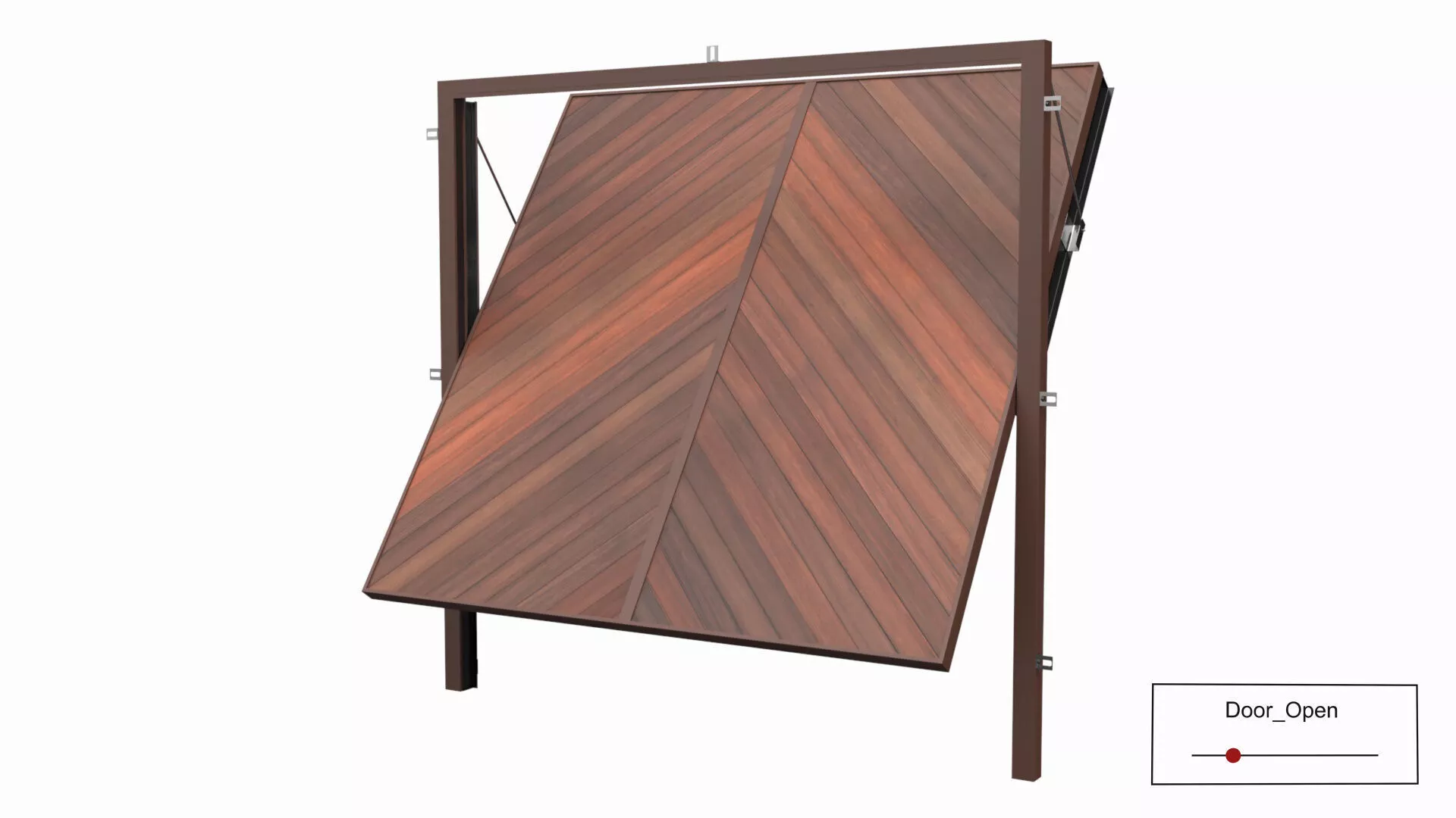 Folding Automatic Garage Door Rigged for Cinema 4D 3D model