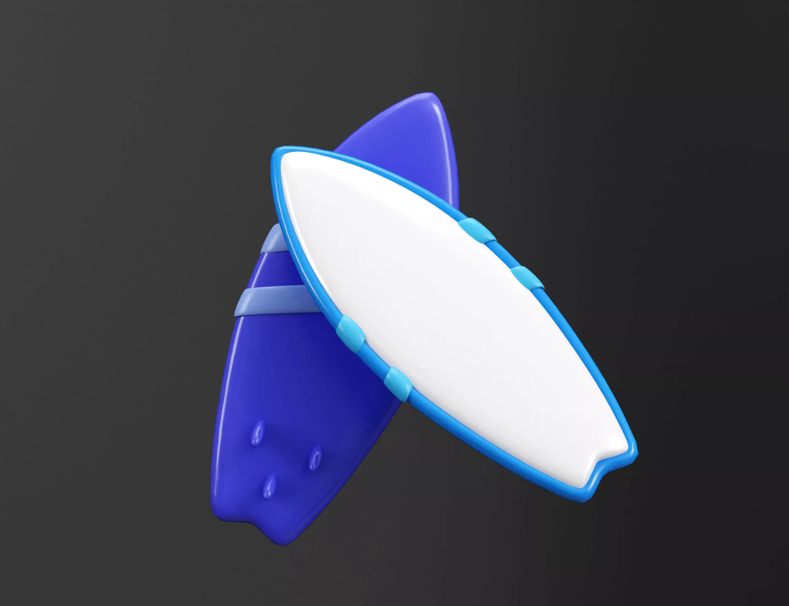 Cartoon Surfing Board Low-poly 3D model