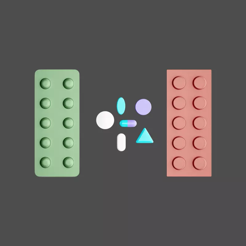 Medicine Tablet Strips and Tablets 3D model