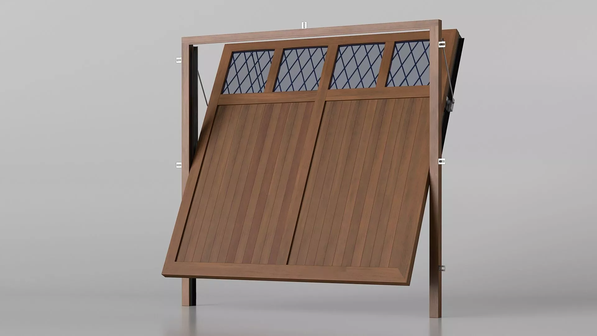 Double Garage Door with Windows Rigged for Cinema 4D 3D model