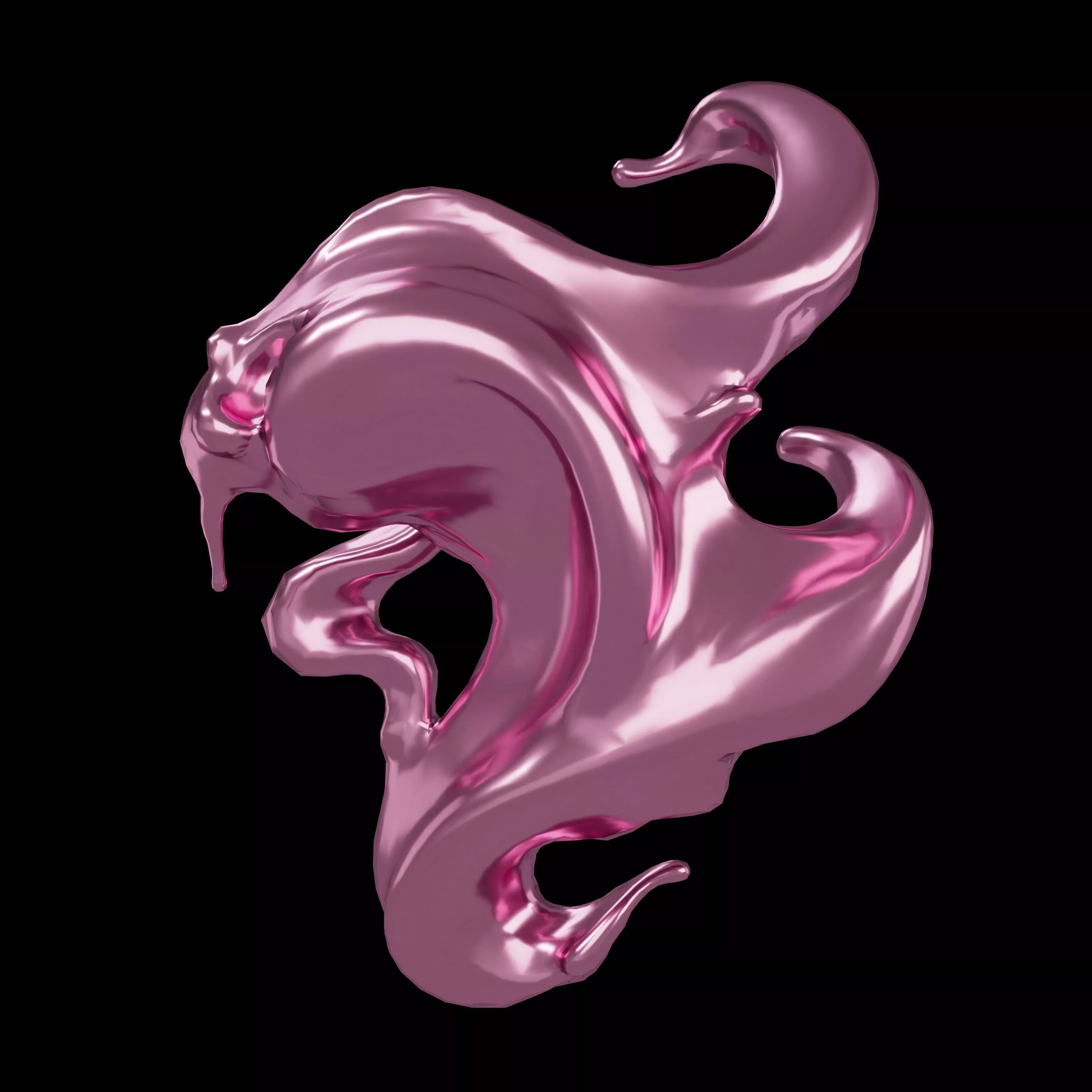 Abstract Style Water Flow Shape v1 005 Low-poly 3D model