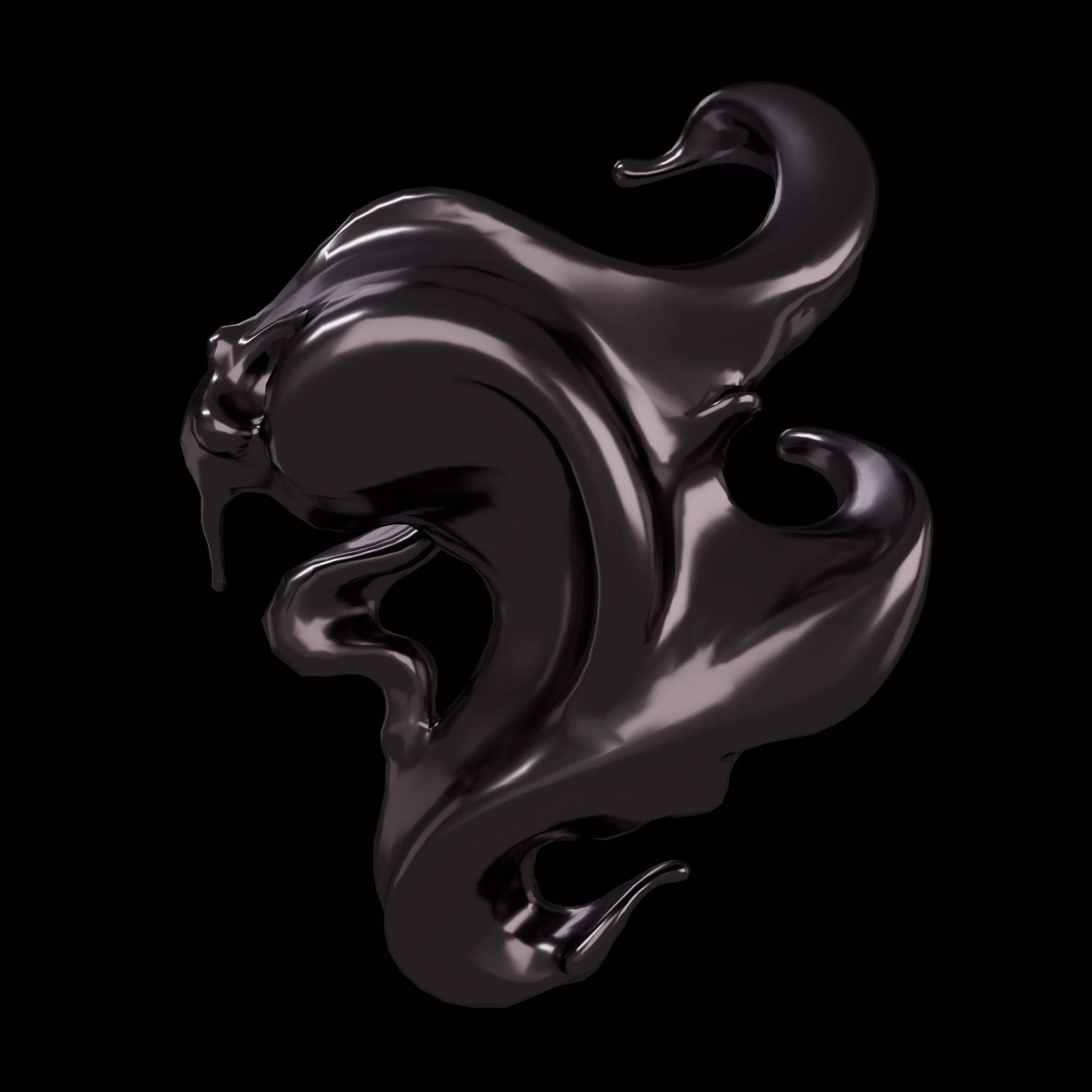 Abstract Style Water Flow Shape v1 006 Low-poly 3D model