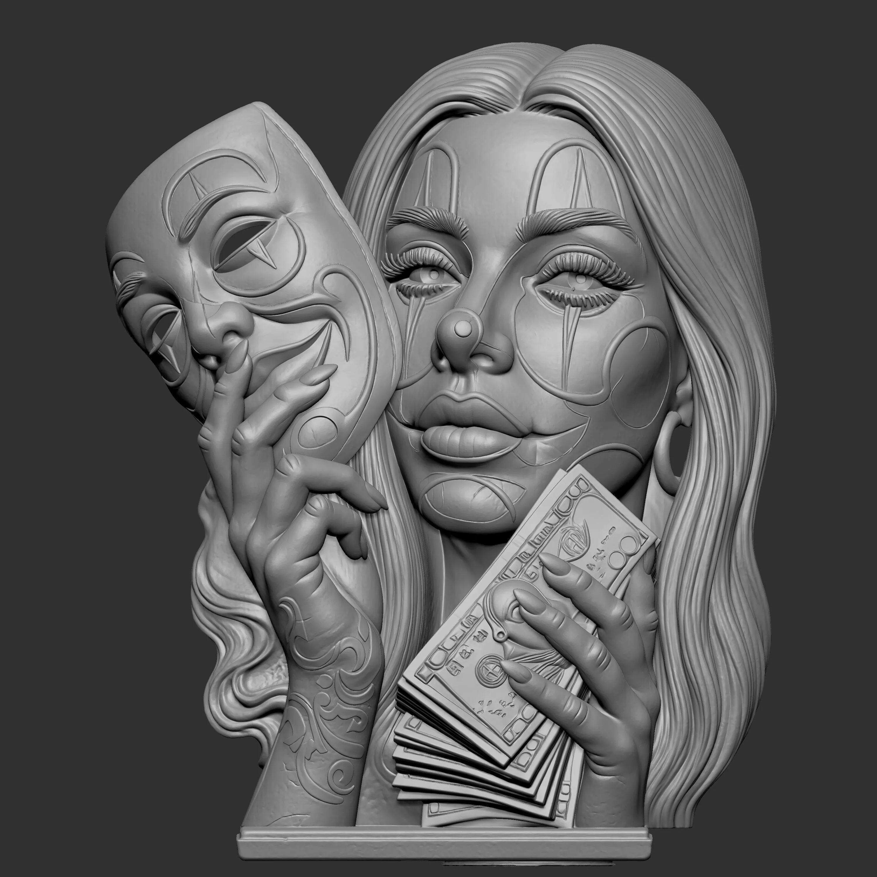 relief mask sculpture 3d 3D print model