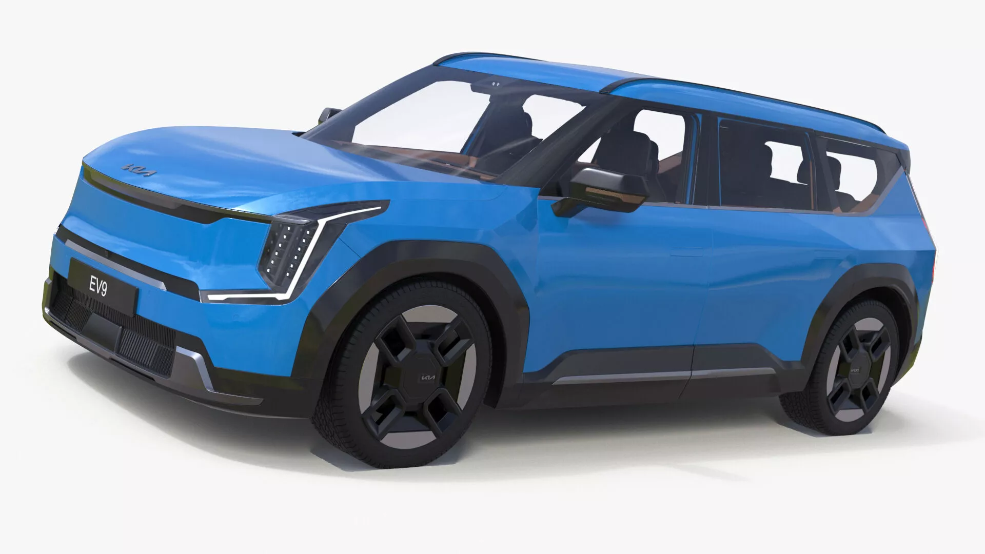 KIA EV9 SUV Ocean Blue 3D model