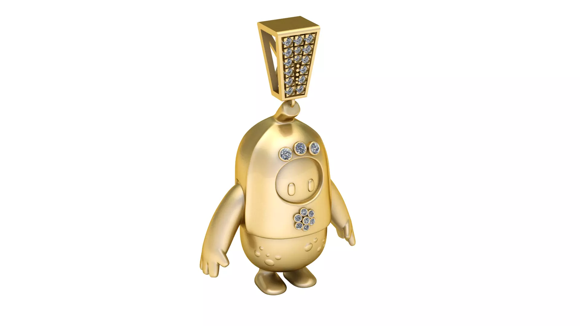 Golden Robot Character Pendant 3D print model