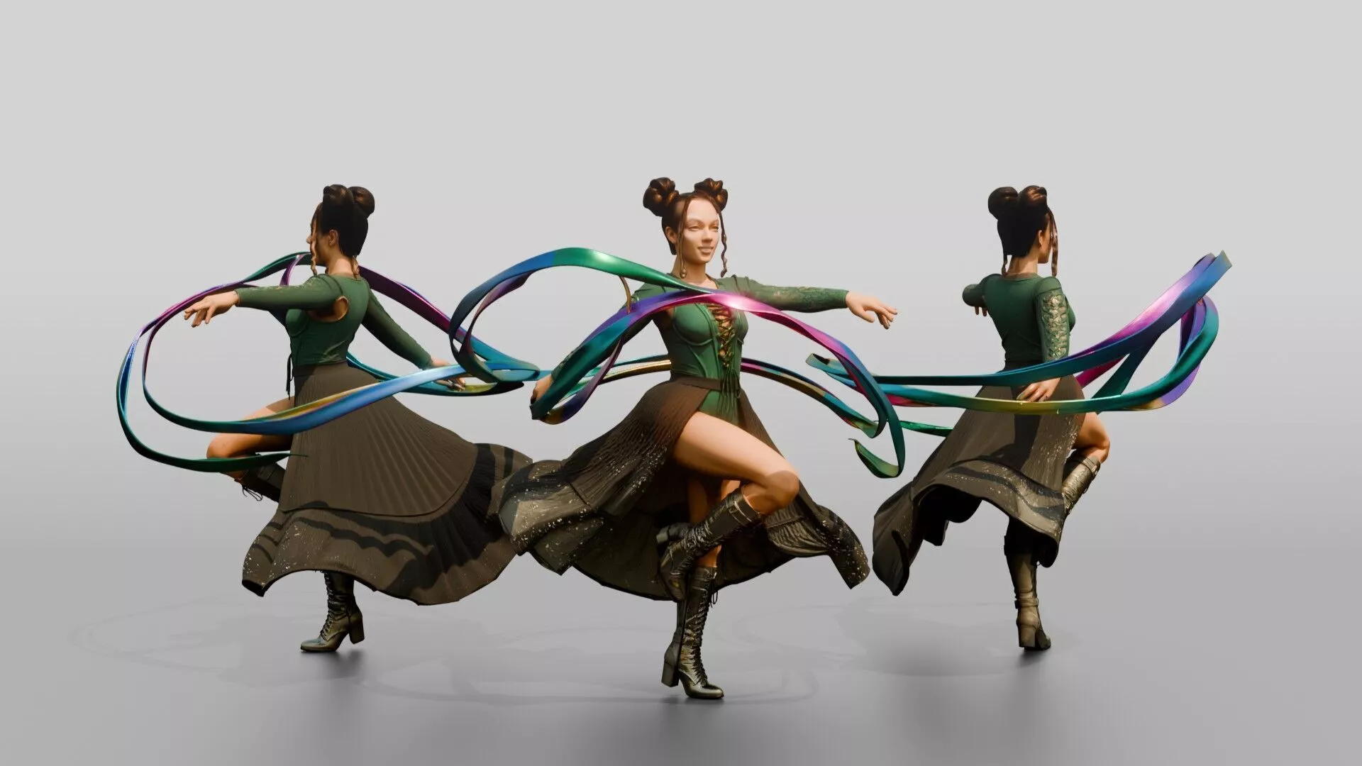 Ribbon Dancer Mid-Twirl 3D model