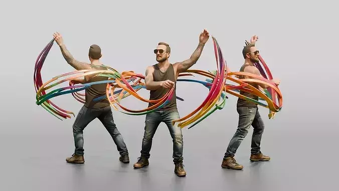 Man Dancing with Festival Ribbons