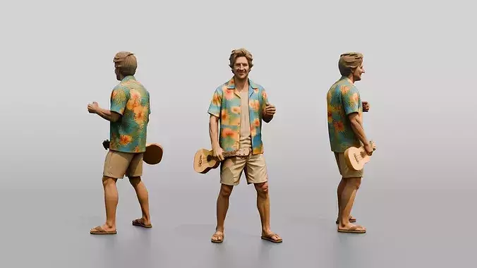 Beach Hippie with a Ukulele