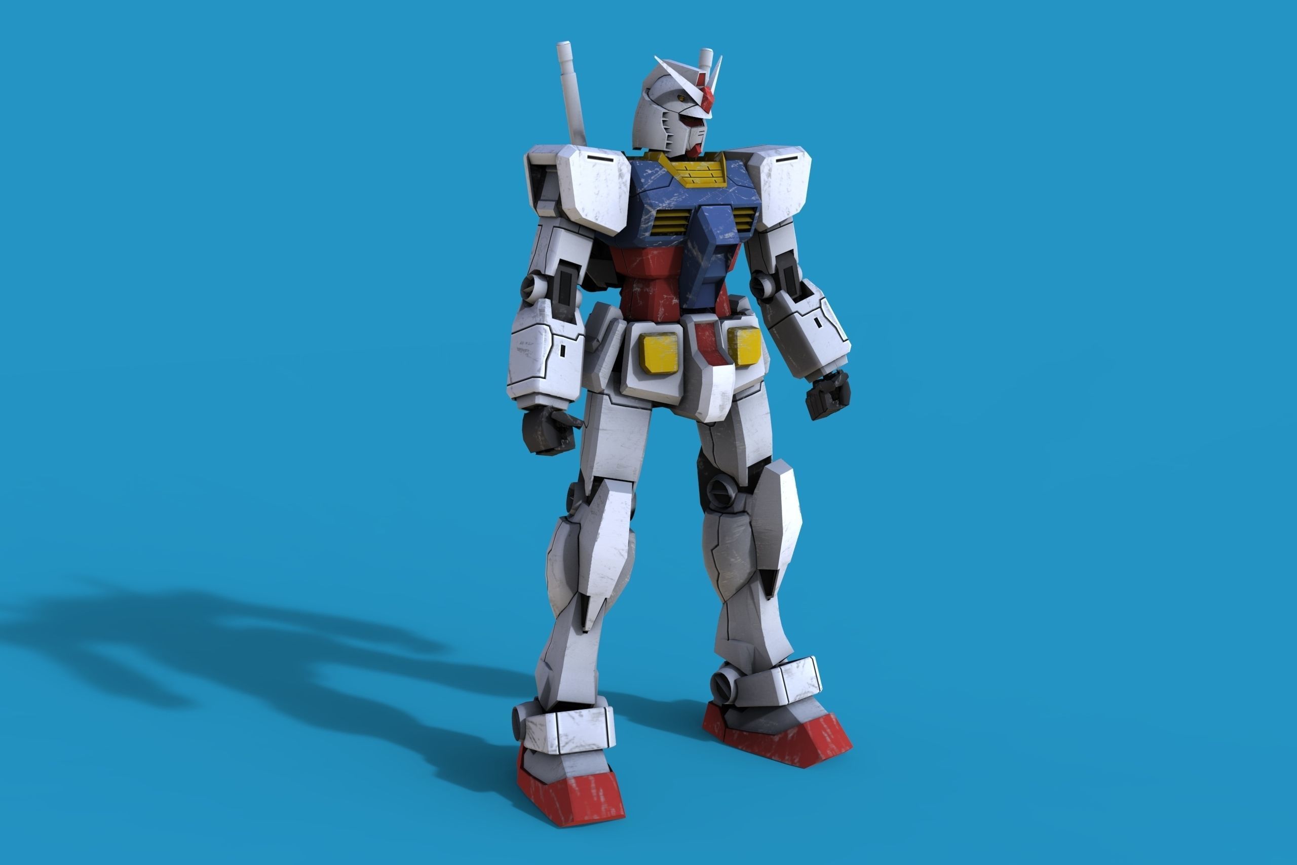 Gundam RX-78 Low-poly 3D model_3