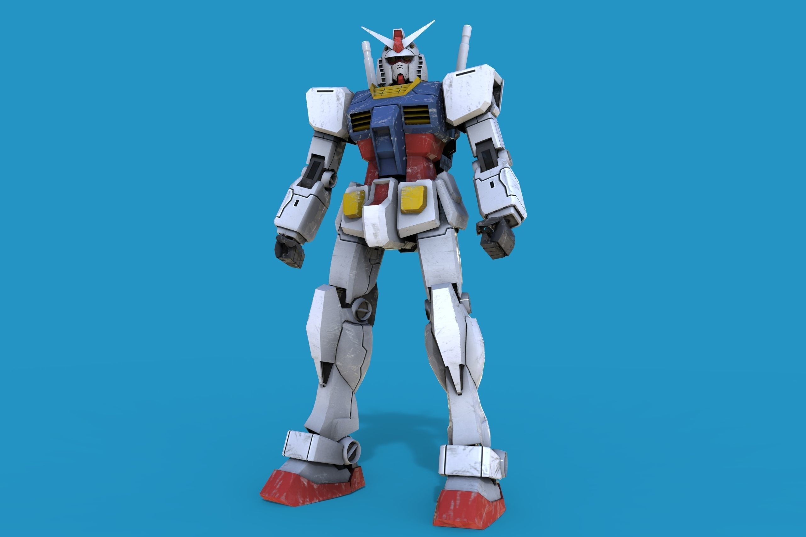 Gundam RX-78 Low-poly 3D model_2