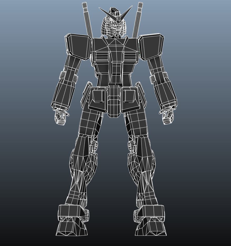 Gundam RX-78 Low-poly 3D model_6