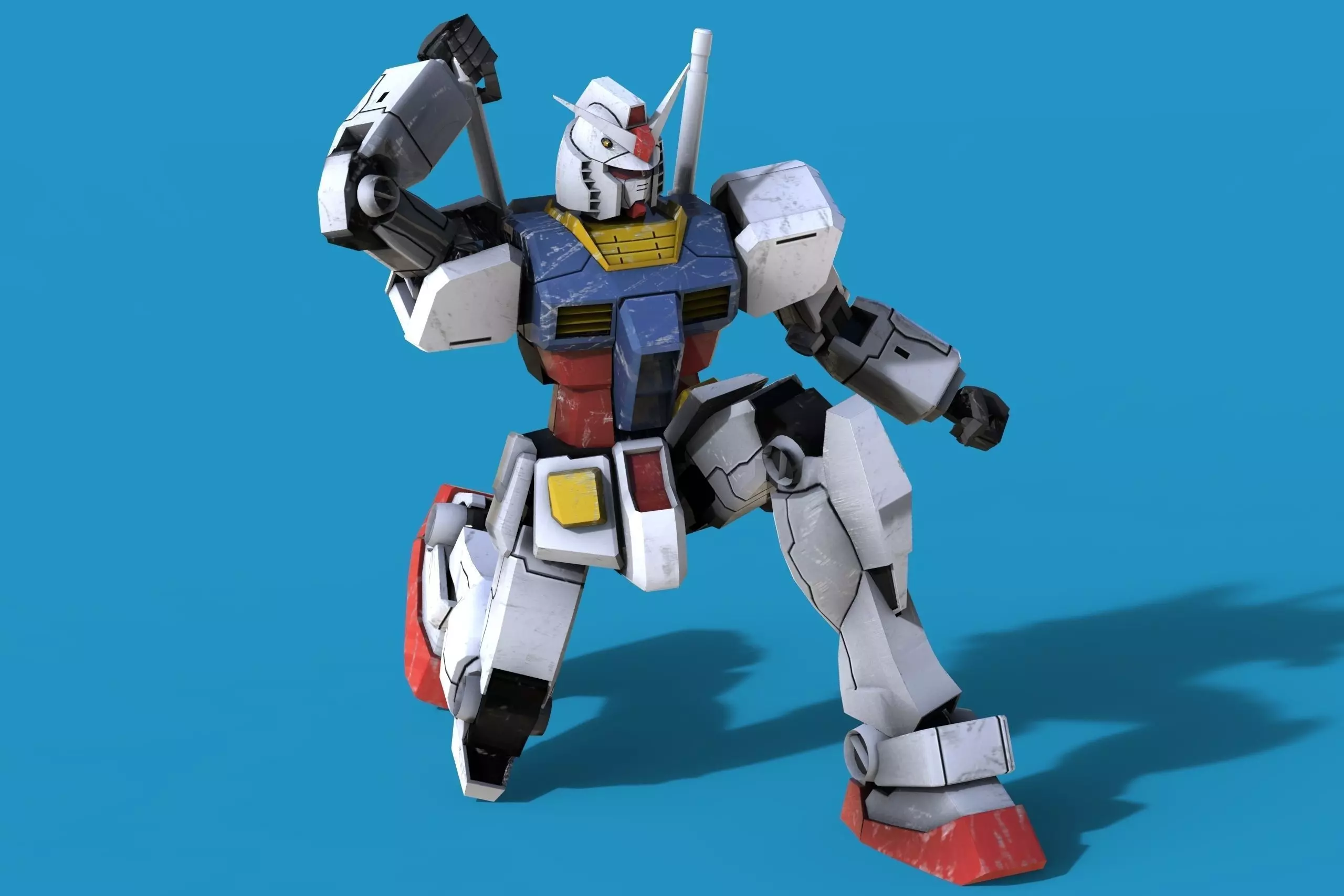 Gundam RX-78 Low-poly 3D model_0
