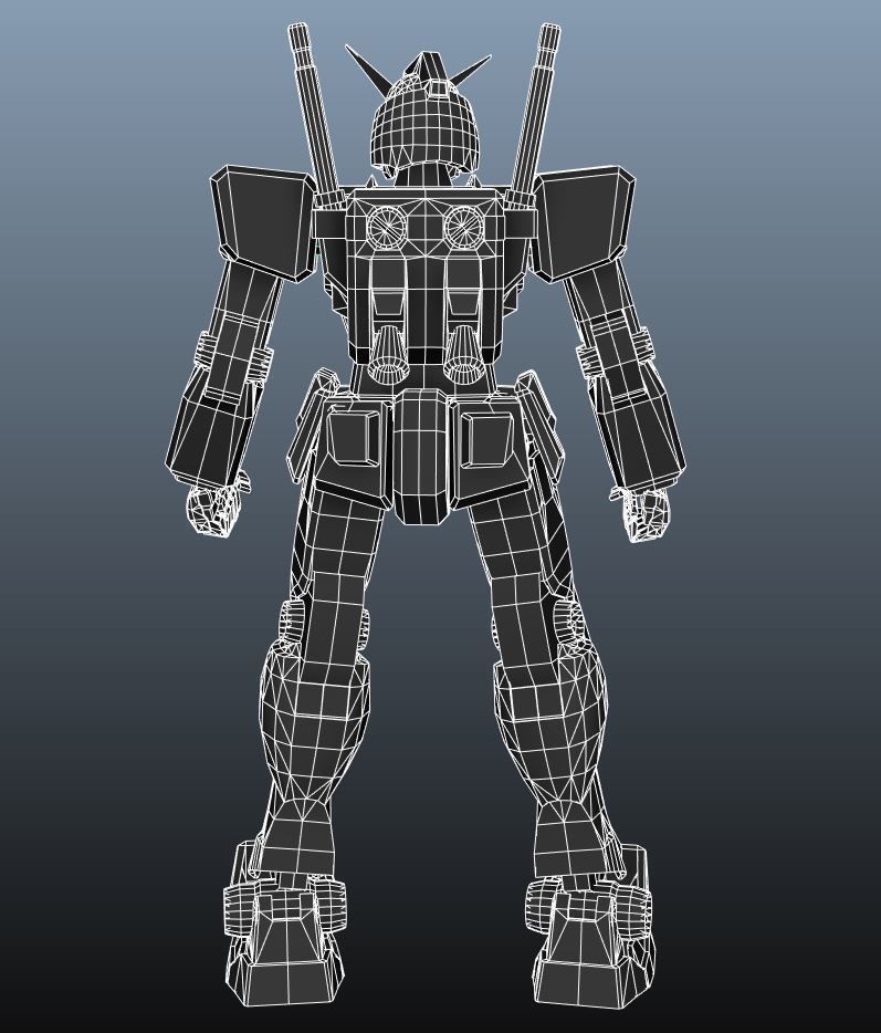 Gundam RX-78 Low-poly 3D model_7