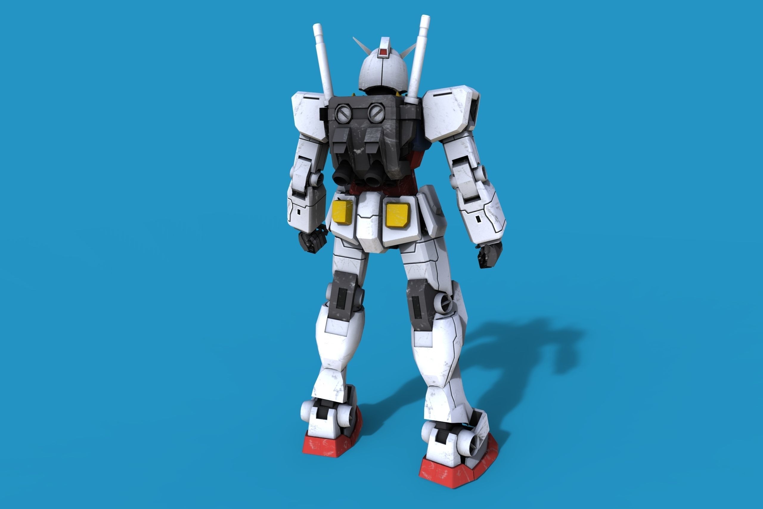 Gundam RX-78 Low-poly 3D model_5